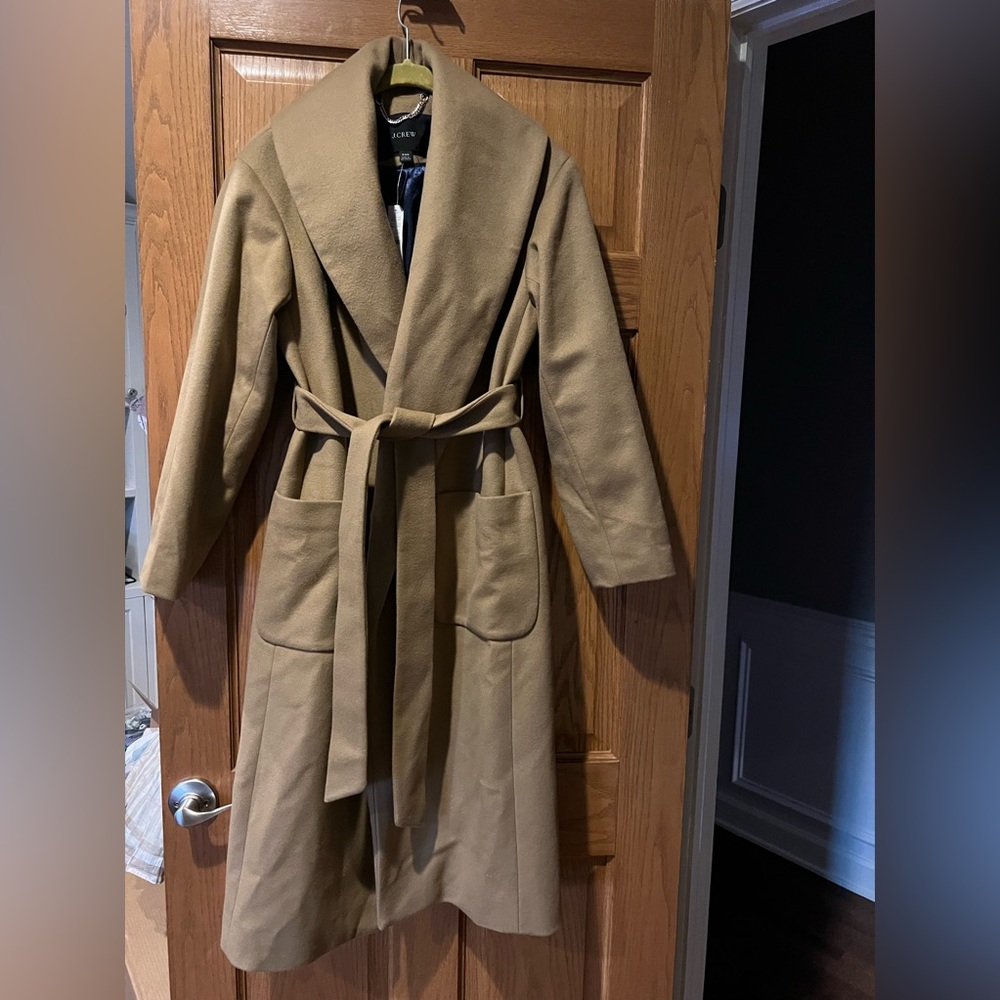 J Crew wool/ cashmere robe style coat with tags